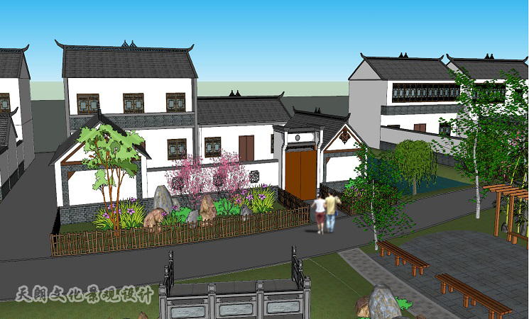 淮安禹廟村改造住宅門(mén)前景觀(guān)效果圖